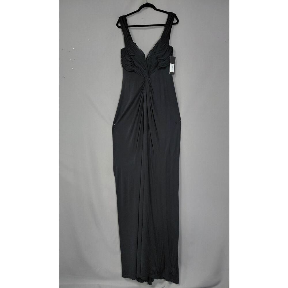 NWT DAVID MEISTER Black Long Dress Sleeveless Women Size 16